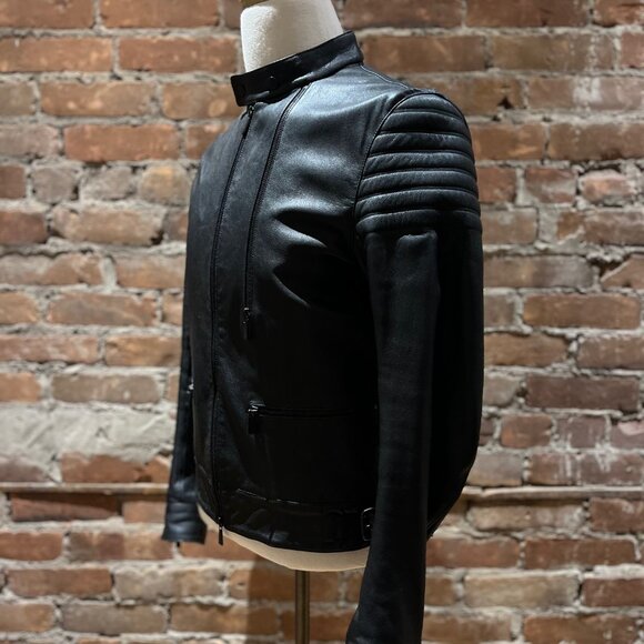 Porsche Design by BOSS Men’s Leather Biker Jacket - Picture 3 of 11